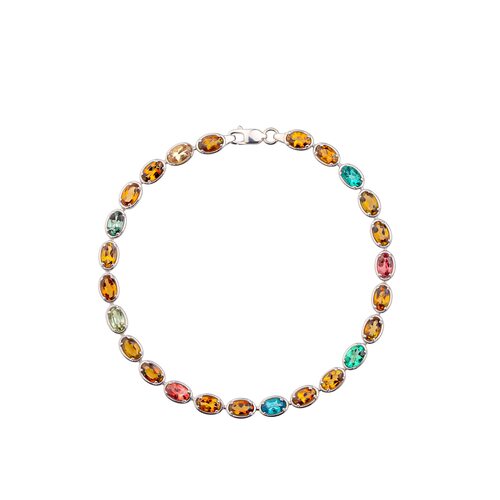 Браслет с турмалинами из серебра 925 пробы