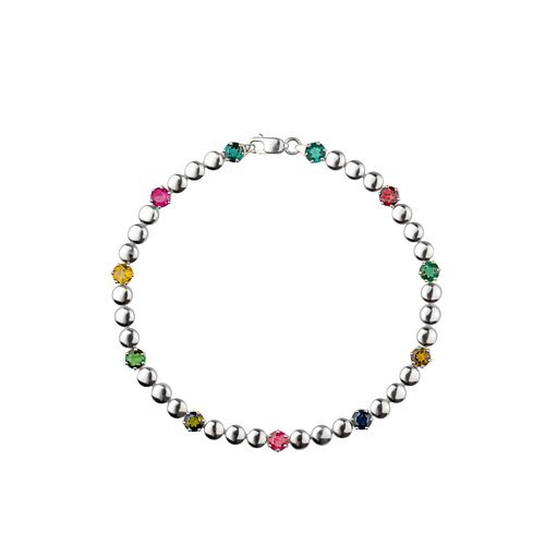 Браслет с турмалинами из серебра 925 пробы