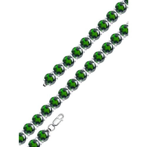 Браслет с хромдиопсидом из серебра 925 пробы