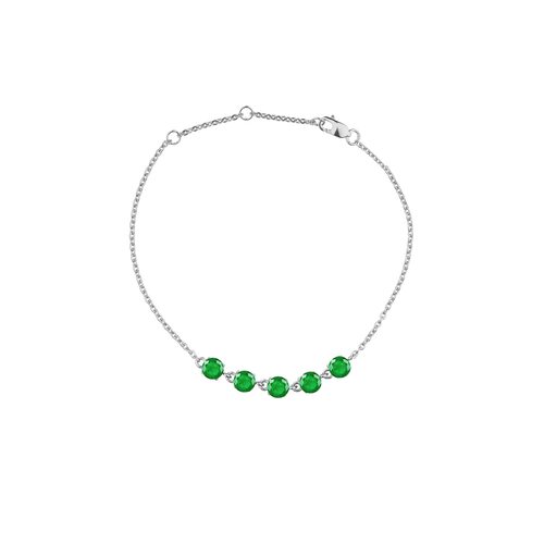 Браслет с изумрудами из серебра 925 пробы