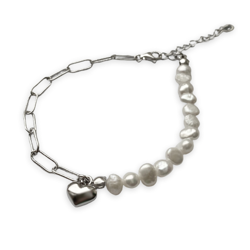 Браслет с жемчугом из серебра 925 пробы