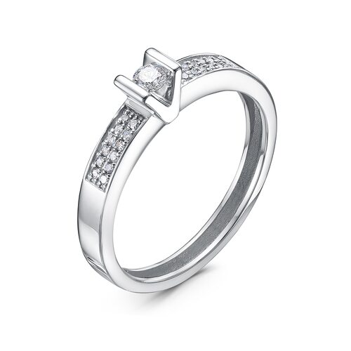 Кольцо с бриллиантами из белого золота 585 пробы