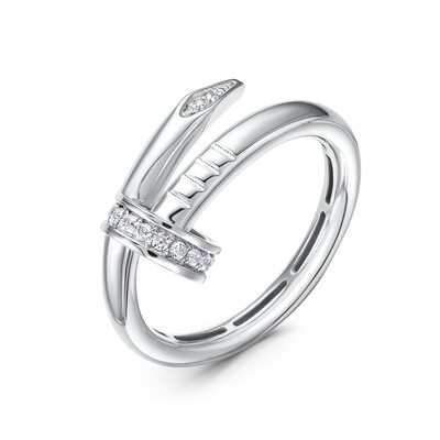 Кольцо с бриллиантами из белого золота 585 пробы