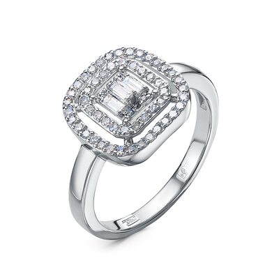 Кольцо с бриллиантами из белого золота 585 пробы