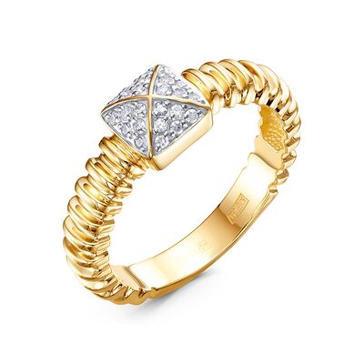 Кольцо с бриллиантами из желтого золота 585 пробы