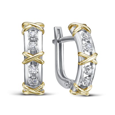 Серьги с бриллиантами из золота 585 пробы
