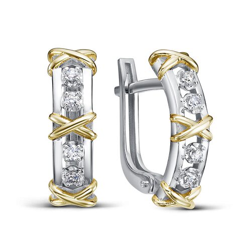 Серьги с бриллиантами из золота 585 пробы