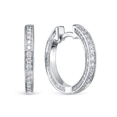 Серьги с бриллиантами из белого золота 585 пробы