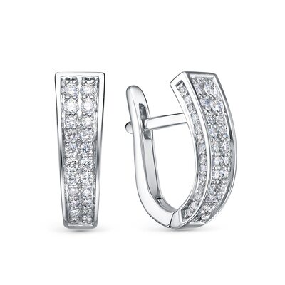 Серьги с бриллиантами из белого золота 585 пробы