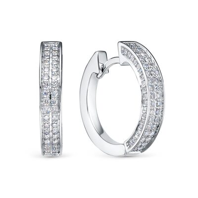 Серьги с бриллиантами из белого золота 585 пробы