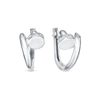 Серьги "Гвозди" с бриллиантами из белого золота 585 пробы