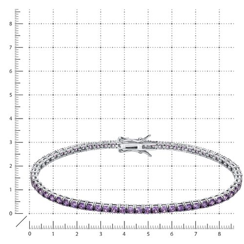 Браслет с фианитами из серебра 925 пробы