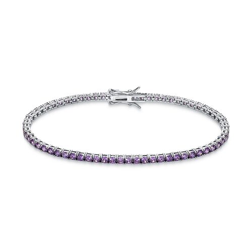 Браслет с фианитами из серебра 925 пробы