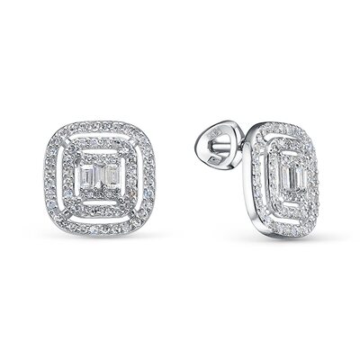 Серьги с бриллиантами из белого золота 585 пробы