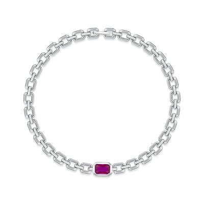 Браслет с фианитами из серебра 925 пробы