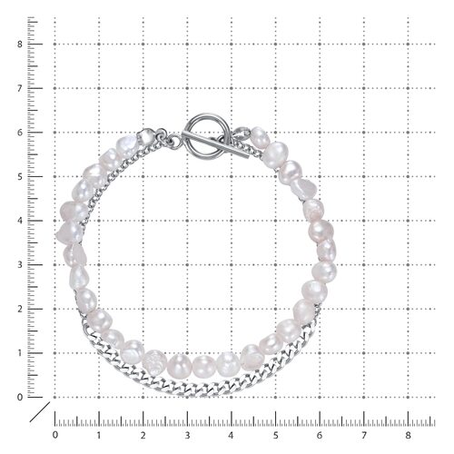 Браслет с жемчугом из серебра 925 пробы