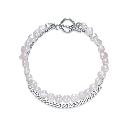 Браслет с жемчугом из серебра 925 пробы