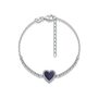 Браслет "Сердце" с лазуритом и фианитами из серебра 925 пробы