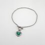 Браслет "Сердце" с эмалью из серебра 925 пробы