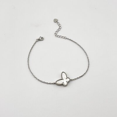 Браслет "Бабочка" с перламутром из серебра 925 пробы