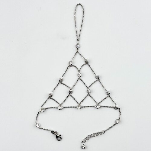 Браслет-слейв с фианитами из серебра 925 пробы