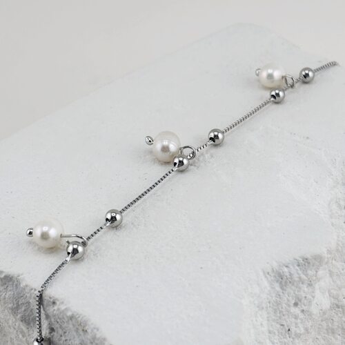 Браслет с жемчугом из серебра 925 пробы