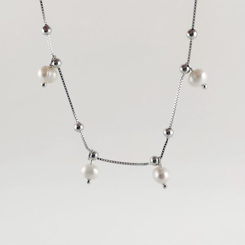 Браслет с жемчугом из серебра 925 пробы