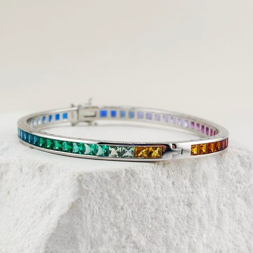 Браслет с фианитами из серебра 925 пробы