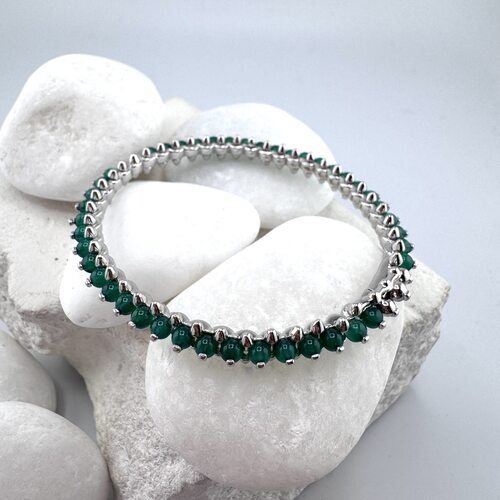 Браслет с агатом из серебра 925 пробы