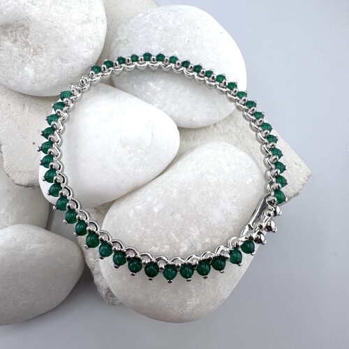 Браслет с агатом из серебра 925 пробы