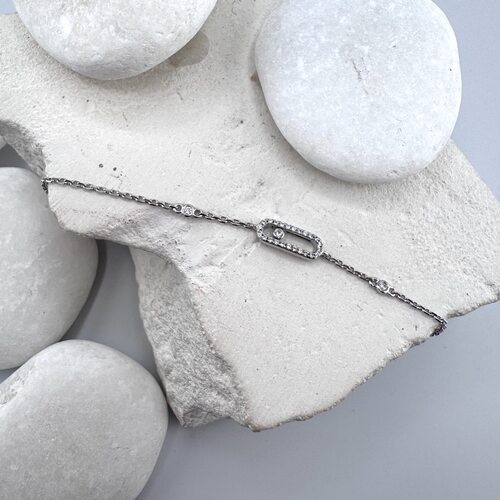 Браслет с фианитами из серебра 925 пробы