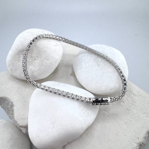 Браслет с фианитами из серебра 925 пробы