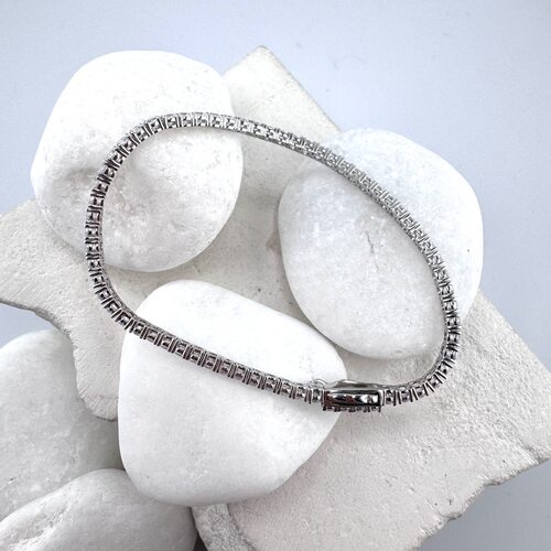 Браслет с фианитами из серебра 925 пробы