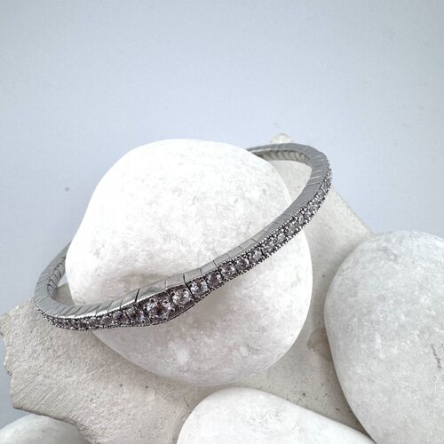 Браслет с фианитами из серебра 925 пробы