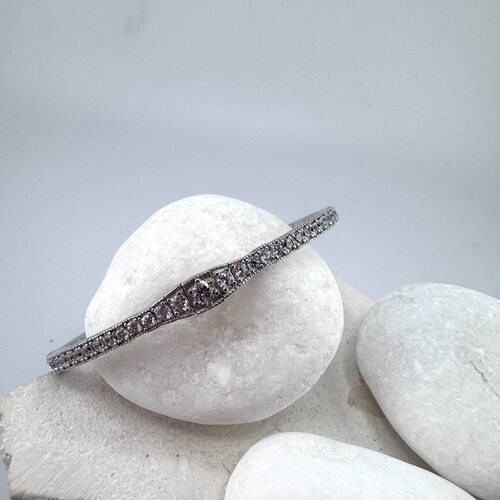 Браслет с фианитами из серебра 925 пробы