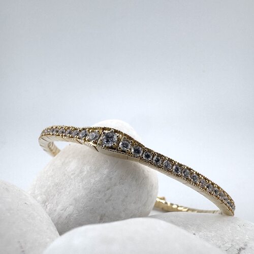 Браслет с фианитами из серебра 925 пробы