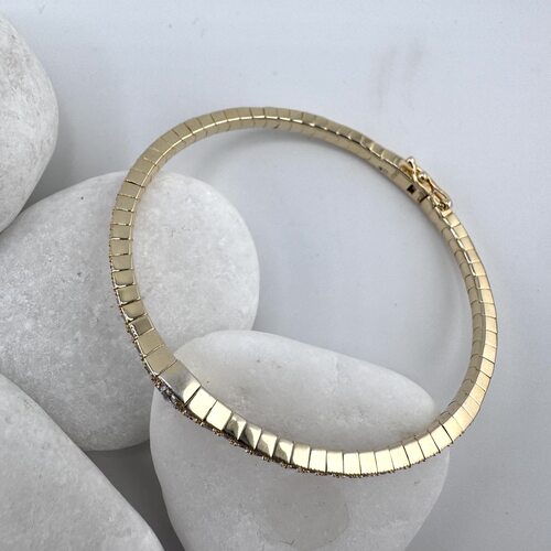 Браслет с фианитами из серебра 925 пробы