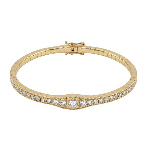 Браслет с фианитами из серебра 925 пробы