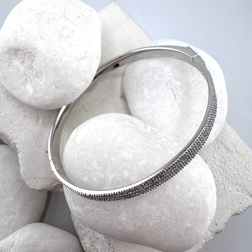 Браслет с фианитами из серебра 925 пробы