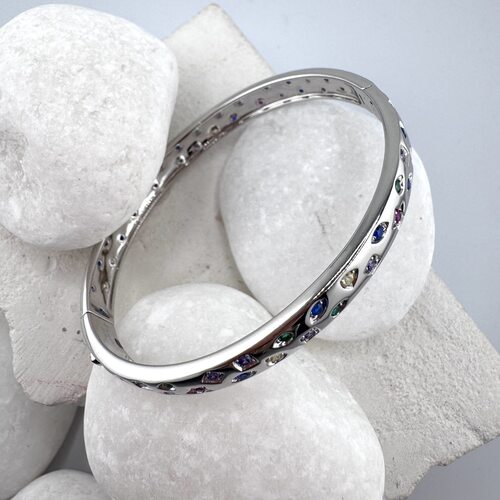 Браслет с фианитами из серебра 925 пробы