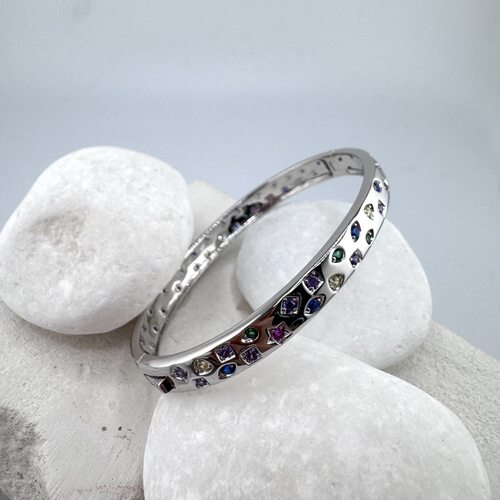 Браслет с фианитами из серебра 925 пробы