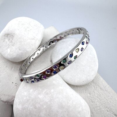 Браслет с фианитами из серебра 925 пробы