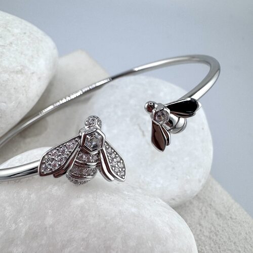 Браслет "Пчелы" с фианитами из серебра 925 пробы