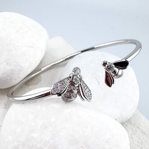 Браслет "Пчелы" с фианитами из серебра 925 пробы