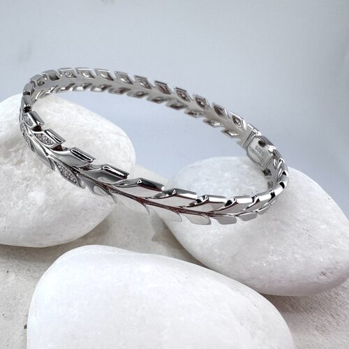 Браслет с фианитами из серебра 925 пробы