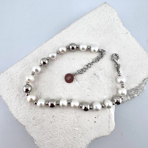 Браслет с жемчугом из серебра 925 пробы