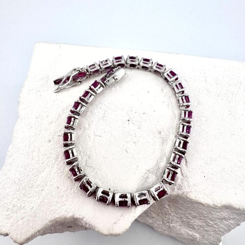 Браслет с рубинами из серебра 925 пробы