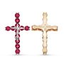 Крест декоративный с рубинами из золота 585 пробы
