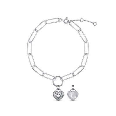 Браслет "Сердце" из серебра 925 пробы