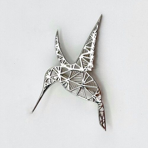 Брошь "Птица" из серебра 925 пробы